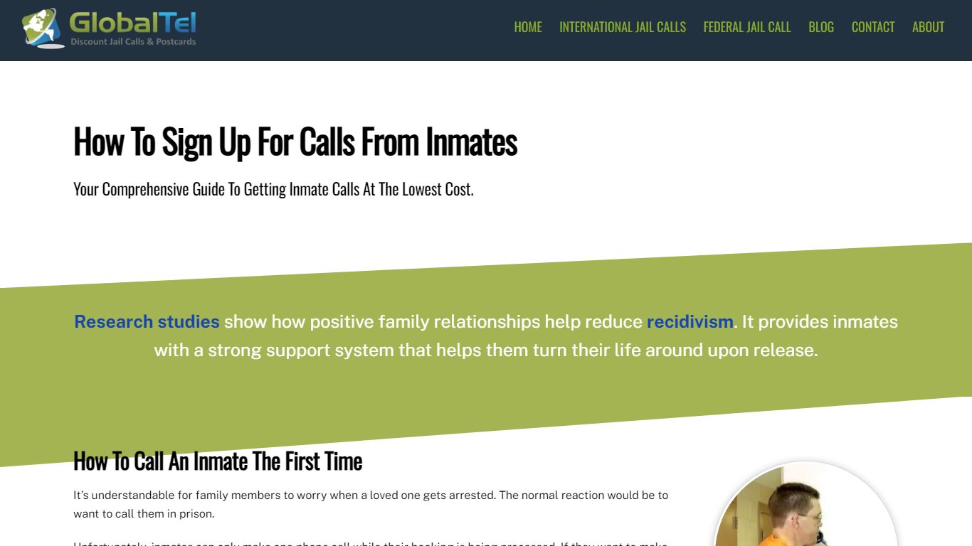 How to Sign Up For Calls From Inmates - GlobalTel